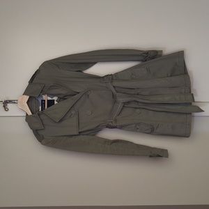 Olive green trench coat